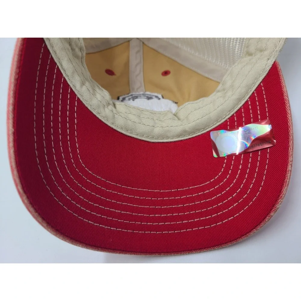Ohio State University Buckeyes OSU Mesh Trucker Snapback‎ Hat Cap NCAA Red Beige